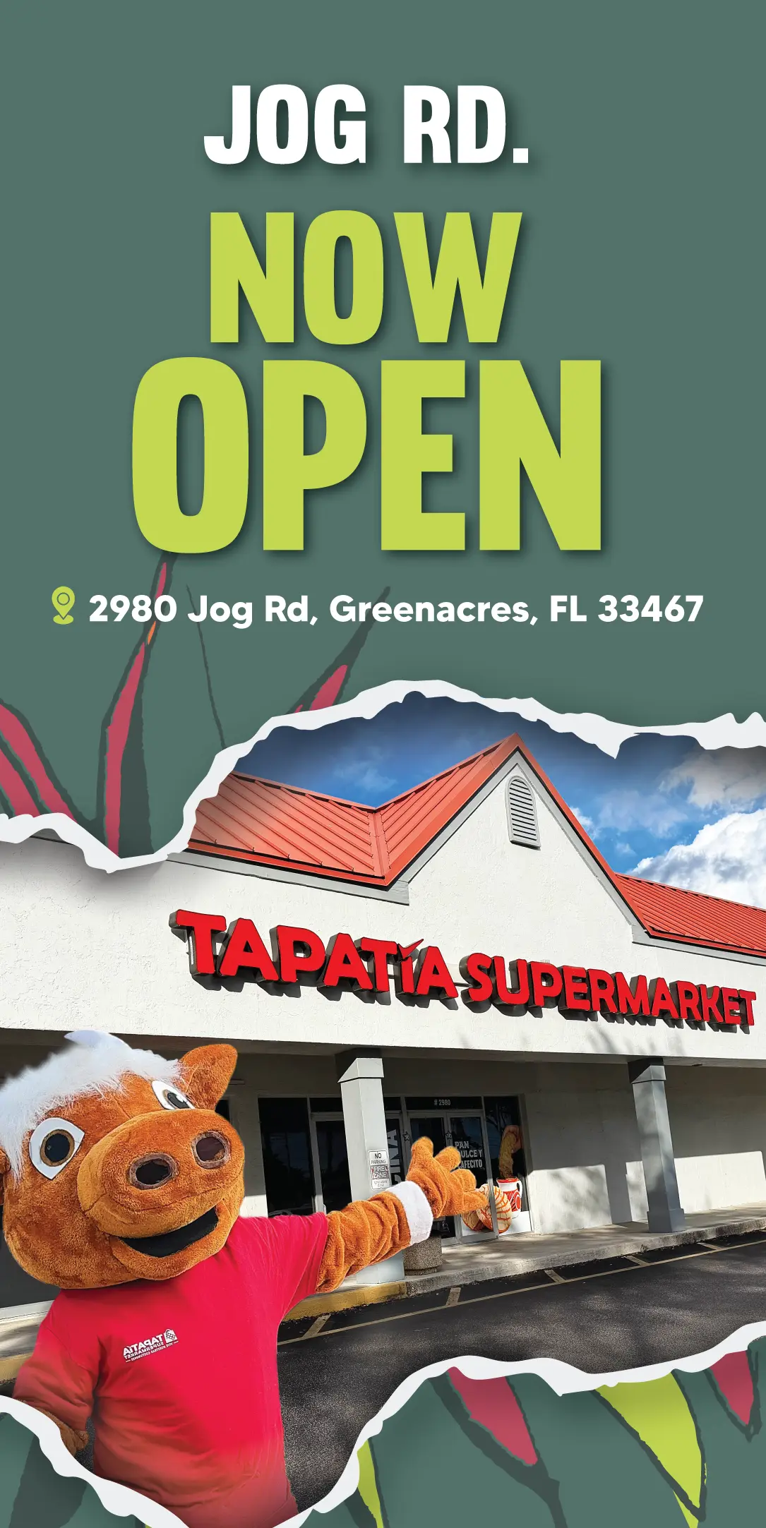 JOG RD. ESTAMOS ABIERTOS | 2980 Jog Rd, Greenacres, FL 33467 | TAPATÍA SUPERMARKET