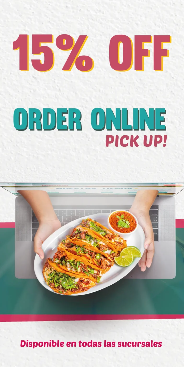 15% OFF | ORDEN ONLINE | PICK UP! | Disponible en todas las sucursales