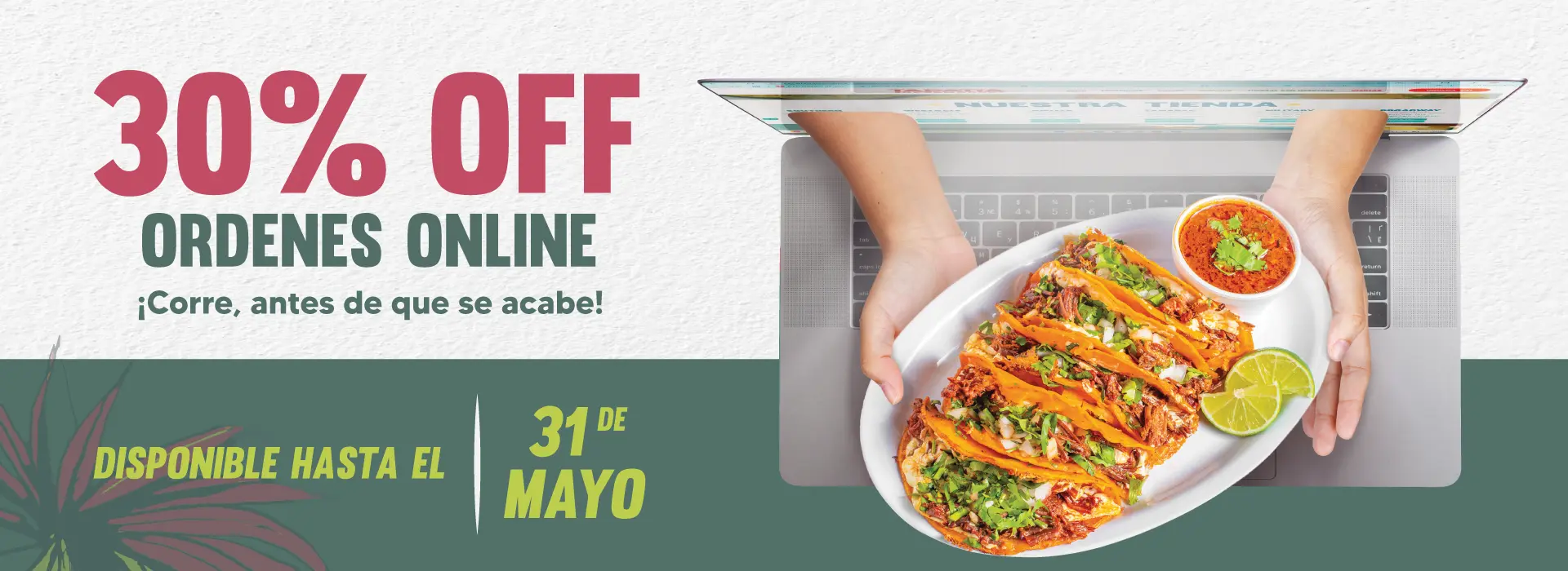 30% OFF | ORDENES ONLINE | ¡Corre, antes de que se acabe!